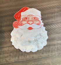 Vtg Christmas Santa Claus Die Cut Foil aluminum MCM picture