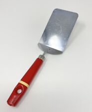 Vintage ANDROCK Spatula Short Wood Handle Red Made In USA Farmhouse Mid Century picture