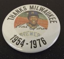Vintage Collectible Pin Button Hank Aaron 1954-1976 Thanks Milwaukee Pin MLB picture