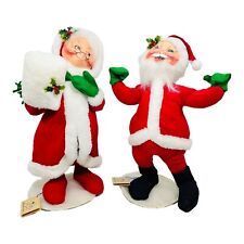 Annalee Mr & Mrs Santa Claus Christmas Dolls Velour With Tags picture