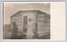 c1904 Very Old RPPC -CYKO Stamp Box - Two Women Posing in Front of Log Cabin -B2 picture