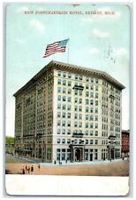1907 New Pontchartrain Hotel Exterior Building Detroit Michigan Vintage Postcard picture