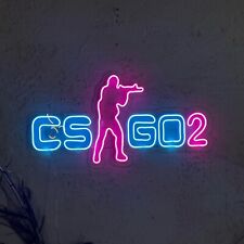 CS GO Neon Sign, CS GO 2 Neon Sign, Gamer Room Decor, Gifts for Friends, CS GO picture