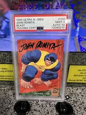 1994 Ultra X-Men Beast #100 Graded PSA 9 MINT Auto 10 John Romita PSA/DNA Cert picture