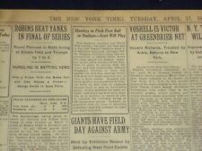 1923 APRIL 17 NEW YORK TIMES - SHAWKEY TO PITCH FIRST BALL IN STADIUM - NT 8359 picture