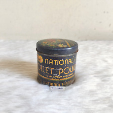 Vintage Beautiful Flowers Graphics Nationals Toilet Powder Advertising Tin TI388 picture