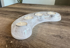 Vintage Glass Partylite Marble Swirl Tealight Candle Holder picture