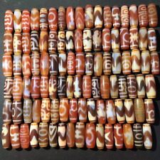 Energy Tibetan Old Red Agate Multiple patterns Totem dZi Bead 100pcsC1886 picture