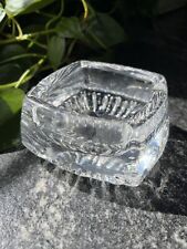 Vintage Daum France Crystal Clear Square Ashtray with Icicle Design Signed picture