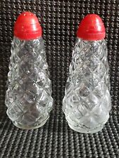 Vintage Salt & Pepper Shakers Celluloid Diamond Pine Cone Pattern picture