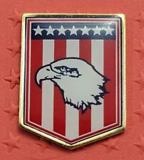 Vintage USA Eagle Flag Pin Shield Style picture