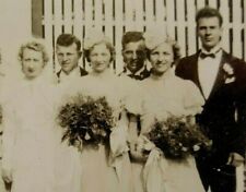 Vintage B&W Wedding Photo Bridal Party & Bride and Groom Family Philadelphia Pa. picture