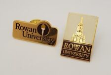 Rowan University New Jersey Lot of 2 Goldtone Lapel Hat Pin Tie Tack Pinchback picture