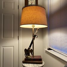 Trench Art Lamp w/ Eagle and Real Sheathed Sword One of a Kind picture