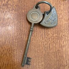 Antique HOTEL EXCELSIOR Roma ITALY Rome Brass Fob & Skeleton Key Fj picture