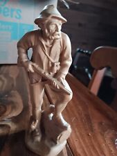 Vintage Wood Carved Petite Sculpture Bavarian Hunter And Dogs picture