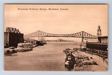 Montreal Quebec-Canada, Montreal Harbor Bridge, Antique, Vintage Postcard picture