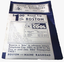 1930's BOSTON & MAINE RAILROAD SUMMER SPORTS TRAIN TO ROCKPORT BROADSIDE  picture