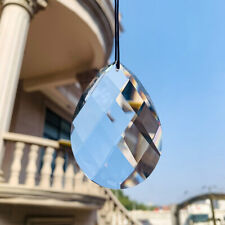 Suncatcher Clear 80MM Fengshui Faceted Grid Crystal Hanging Prism Glass Pendant picture