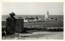 1930s RPPC Postcard; Old Roman Pillars & St. Catherine's Light House I.W. UK picture