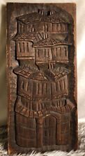 Vintage Bulgarian Hand-carved wooden plaque picture