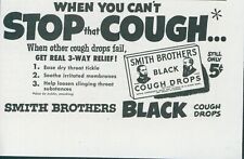1950 Smith Brothers Black Cough Drops Stop Cough Real 3 Way Relief Print Ad SP7 picture