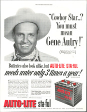 1953 Car Battery vintage Print Ad Gene Autry singing cowboy auto repair picture
