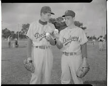 Preacher Roe and Carl Erskine Eyeing Baseball - This photo sho - 1953 Old Photo picture