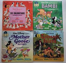 Disney BAMBI, Treasure Island, Mother Goose, 101 Dalmatians Books/Records 33 1/3 picture