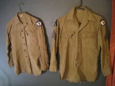Lot of 2 Vintage WW2 US. wool Army Alaska Defense Command Shirts Size 14 1/2-32 picture