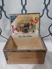Antique George W Child's Wooden Cigar Box 2 for 5¢ Factory 117 Dist S Carolina picture