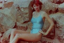 Pretty Woman busty glamour pose bikini lingerie vintage 35mm film Negative Z9k17 picture