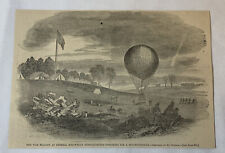 1861 magazine engraving~WAR BALLOON AT GENERAL McDOWELL'S HEADQUARTERS picture