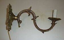 ANTIQUE ONE ARM  Brass Electric Wall Sconce 14