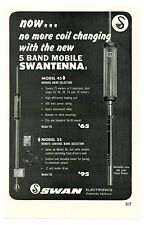 QST Ham Radio Mag. Ad NEW 5 BAND MOBILE SWANTENNA from SWAN (2/66) picture