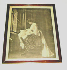 Antique 1903 Mother Rocking Infant Baby Large Framed Print by C. H. Anderson  picture