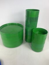 Heller by Massimo Vignelli 10” Green Dinner Plates And 5” Bowls Stackable Vtg picture