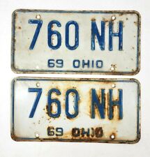 1969 Ohio License Plates Matching Set 760 NH picture