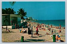 Lauderdale By The Sea, Beachgoers In Florida VINTAGE Postcard picture