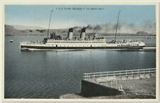 Postcard Of T S S King George V SHIP In Oban Bay linen picture