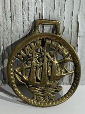 Half Penny 1933 Rustic Brass Medallion  Architectural Salvage CottageCore picture