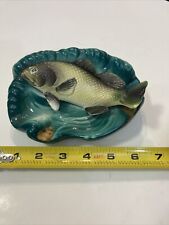 Vintage Big Bass catcher Century  Ceramic Fish Cuffling / Trinket Dish picture