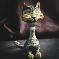 Rare VINTAGE Antique  Ally Cat Bobblehead. Prop Restore Or Goth Decor  picture