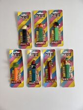 Pez Bonbons Dispensers/Whistles Lot of 7 - Striped Euro Packaging Sealed 1990s picture
