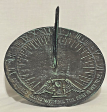 Vintage Metal Crafters Cast Iron Sun Dial 9.5in Grow old along with me Greenish picture