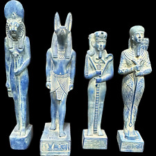 RARE ANCIENT EGYPTIAN ANTIQUES 4 Statues God Ptah, Khonsu, Anubis and Sekhmet BC picture