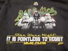 RARE Vintage Oakland A's Athletics STAR WARS Night Hoodie It is Futile to Resist picture