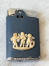 Vintage Ronson Capri Lighter - Wedgewood Blue with 3 Cherub / Angels picture