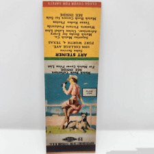 Vintage Girlie Matchcover Art Steiner Ft Worth Texas 1940s Cowgirl picture