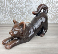 Vintage Stretching Yawning Brown Cat Shaped Candle 8